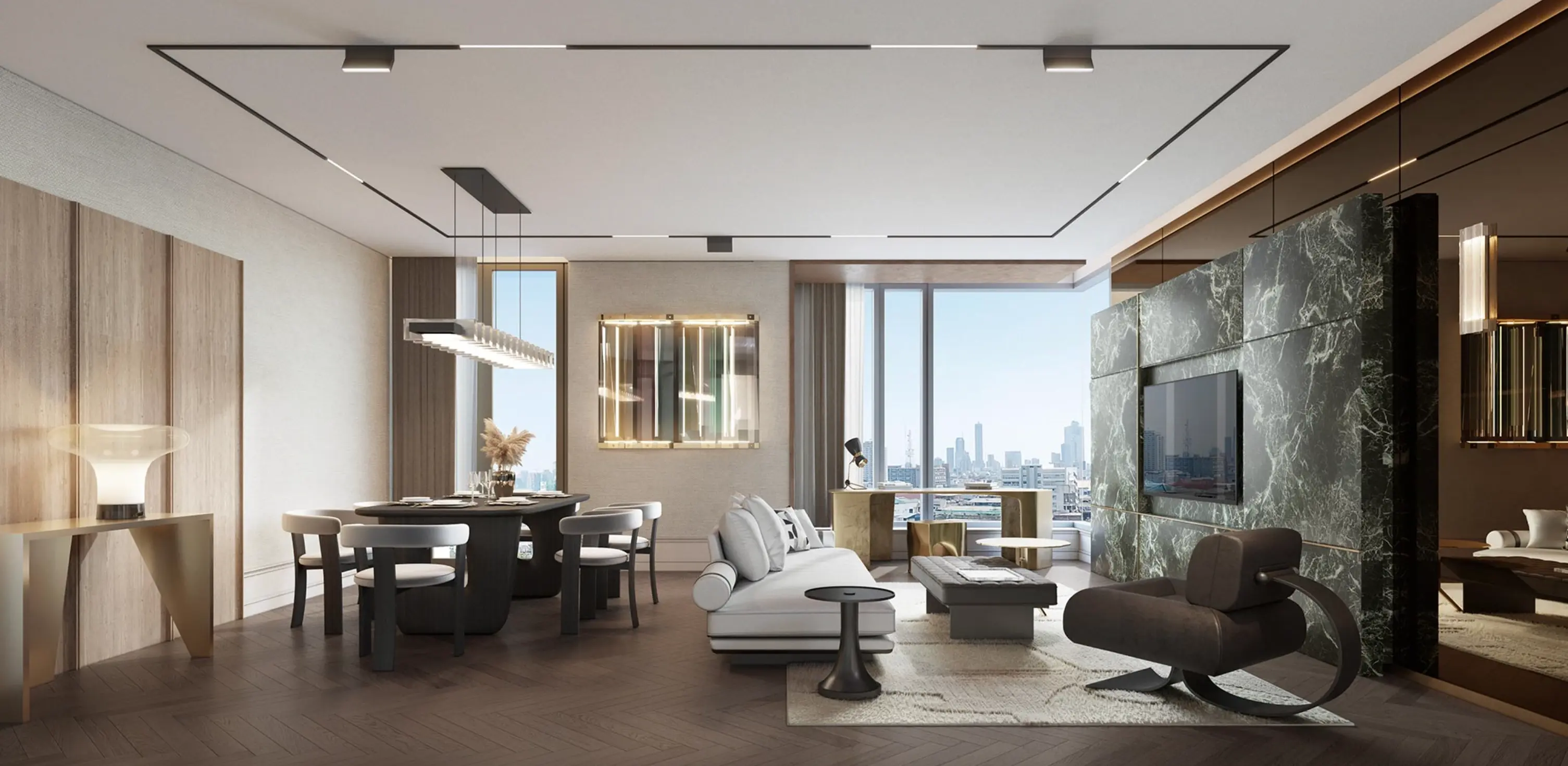 คอนโด 2 ห้องนอนกว้างขวางพร้อมวิวเมืองสุดตระการตาในพระโขนง