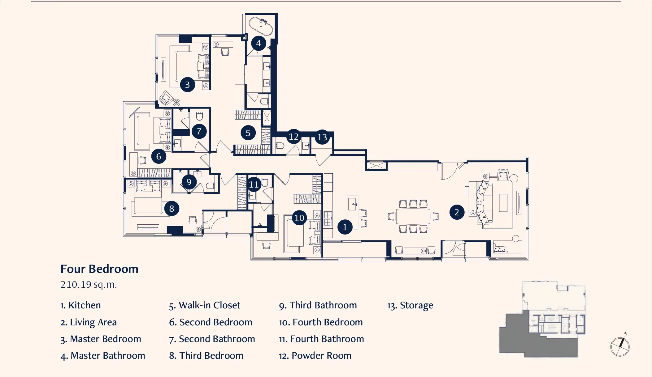 คอนโด 4 ห้องนอนขนาดกว้างขวางพร้อมผังห้องที่ยอดเยี่ยมในคลองเตย กรุงเทพฯ