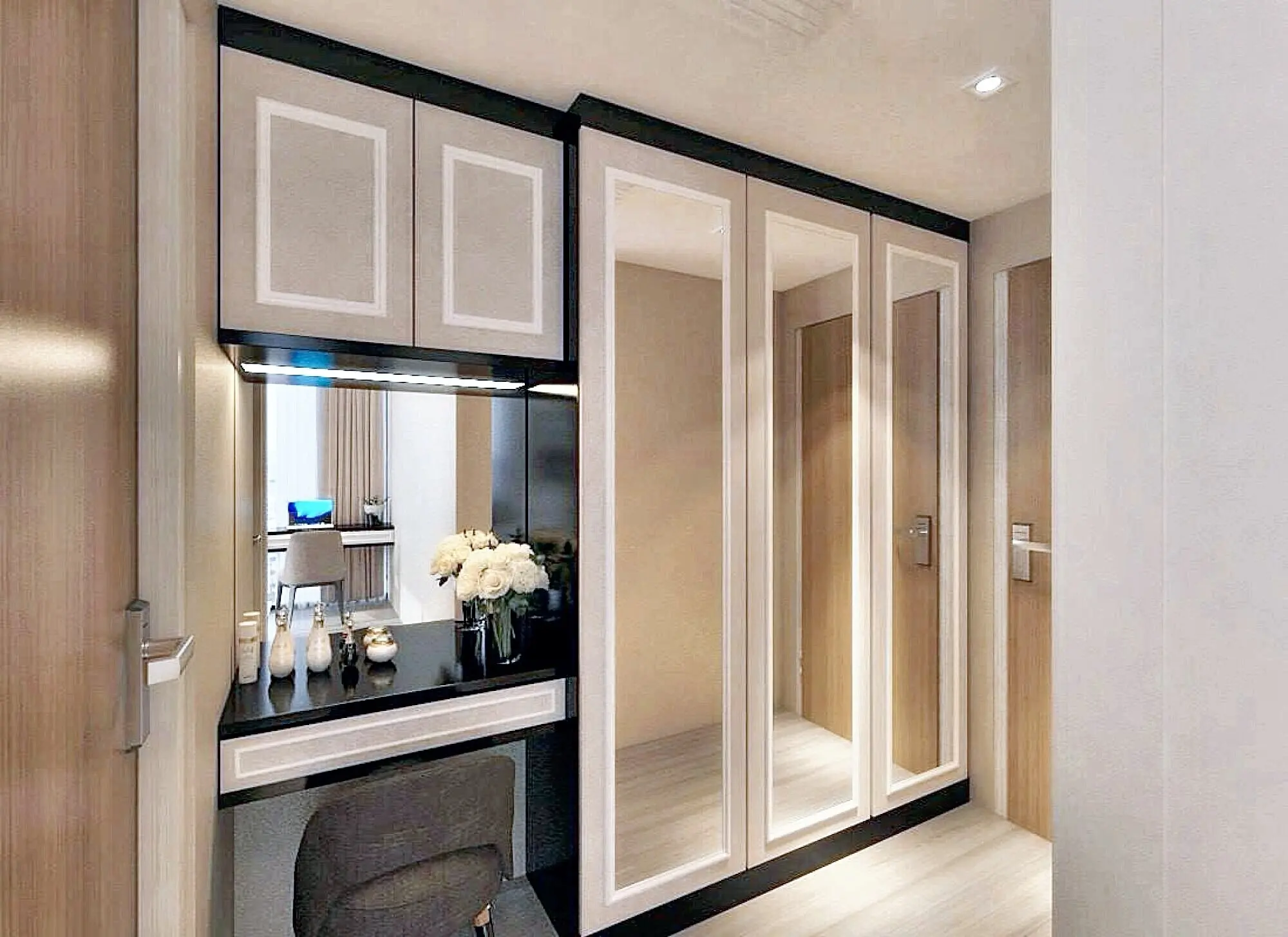 คอนโดโมเดิร์น 2 ห้องนอน 2 ห้องน้ำ ในบางรัก พร้อมวิวเมืองและตกแต่งด้วยหินอ่อน