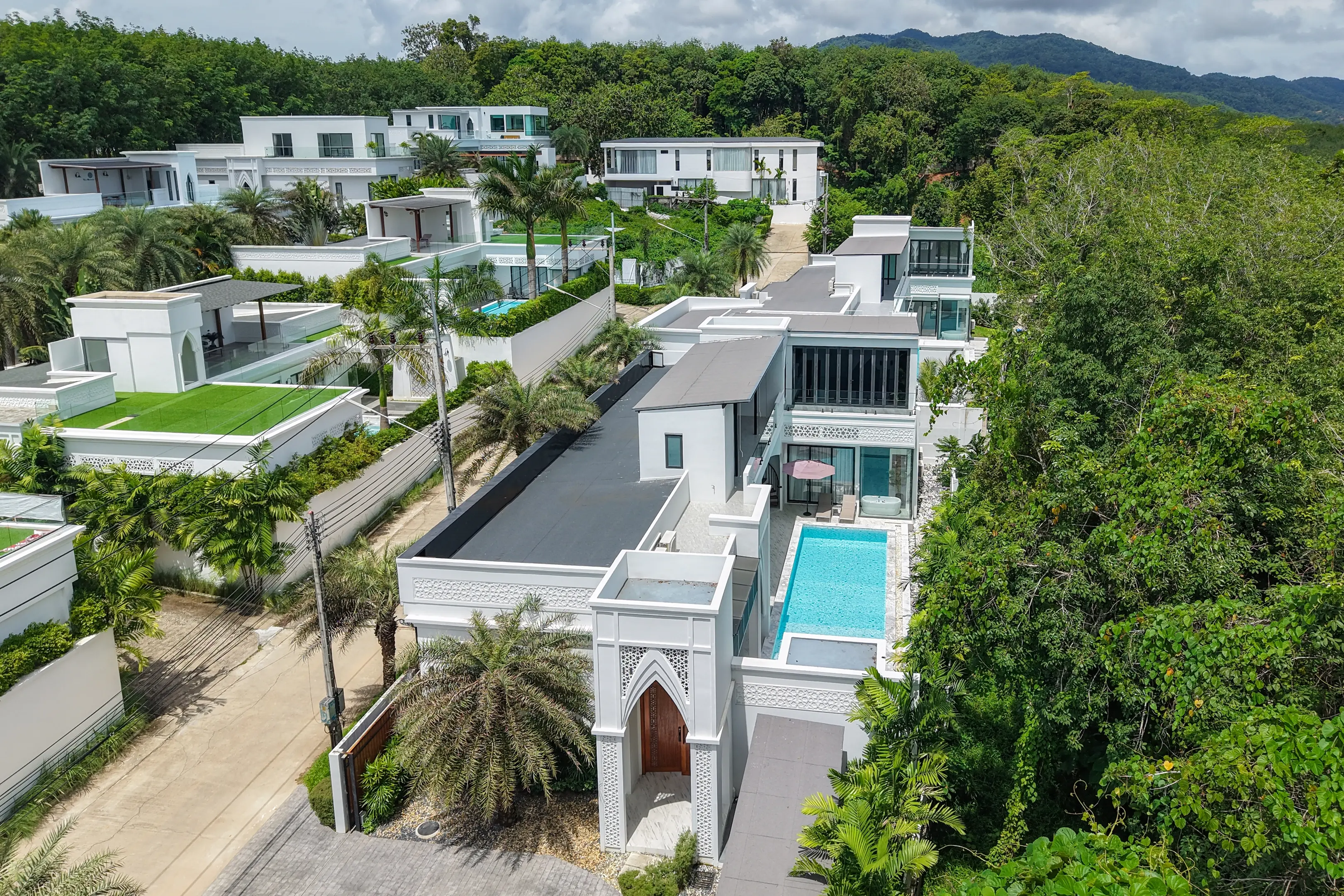 Spacious 5-Bedroom Modern Villa with Private Pool and Scenic Mountain Views in Menara, Phuket