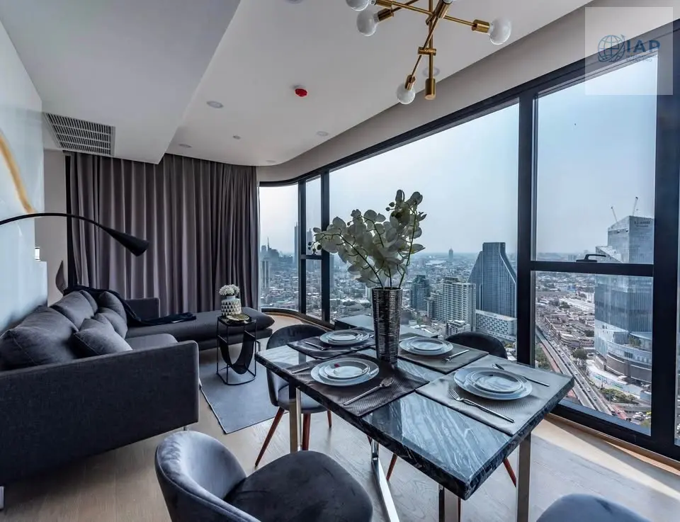 Two-Bedroom Condo on 37th Floor with Panoramic City Views in Bang Rak