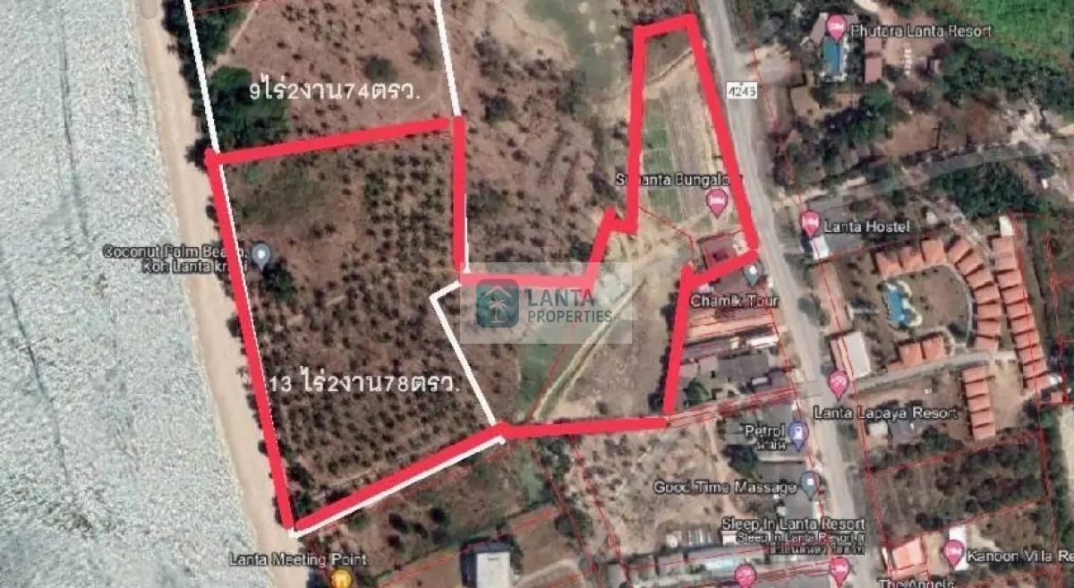 23 Rai Beachfront land on Klong Kong, Koh Lanta