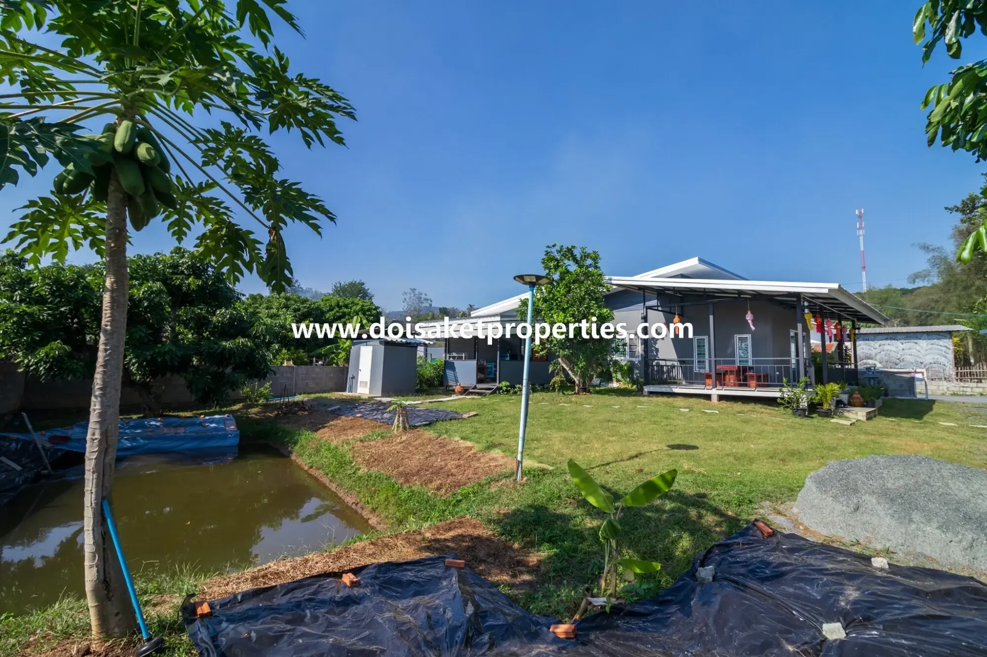 (HS320-02) Newer 2-Bedroom House for Sale in a Quiet and Rural Location near Mae Kuang Dam in Luang Nuea, Doi Saket