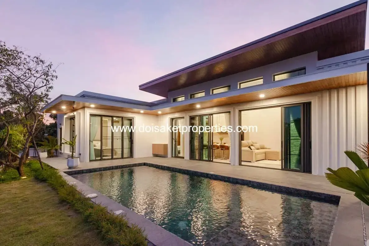 (HS376-03) New Fully-Furnished 3-Bedroom Pool Villa for Sale in Saraphi, Chiang Mai