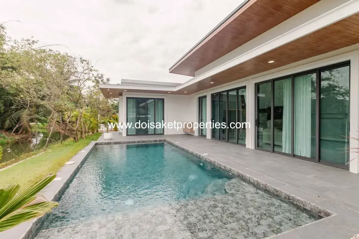 (HS376-03) New Fully-Furnished 3-Bedroom Pool Villa for Sale in Saraphi, Chiang Mai