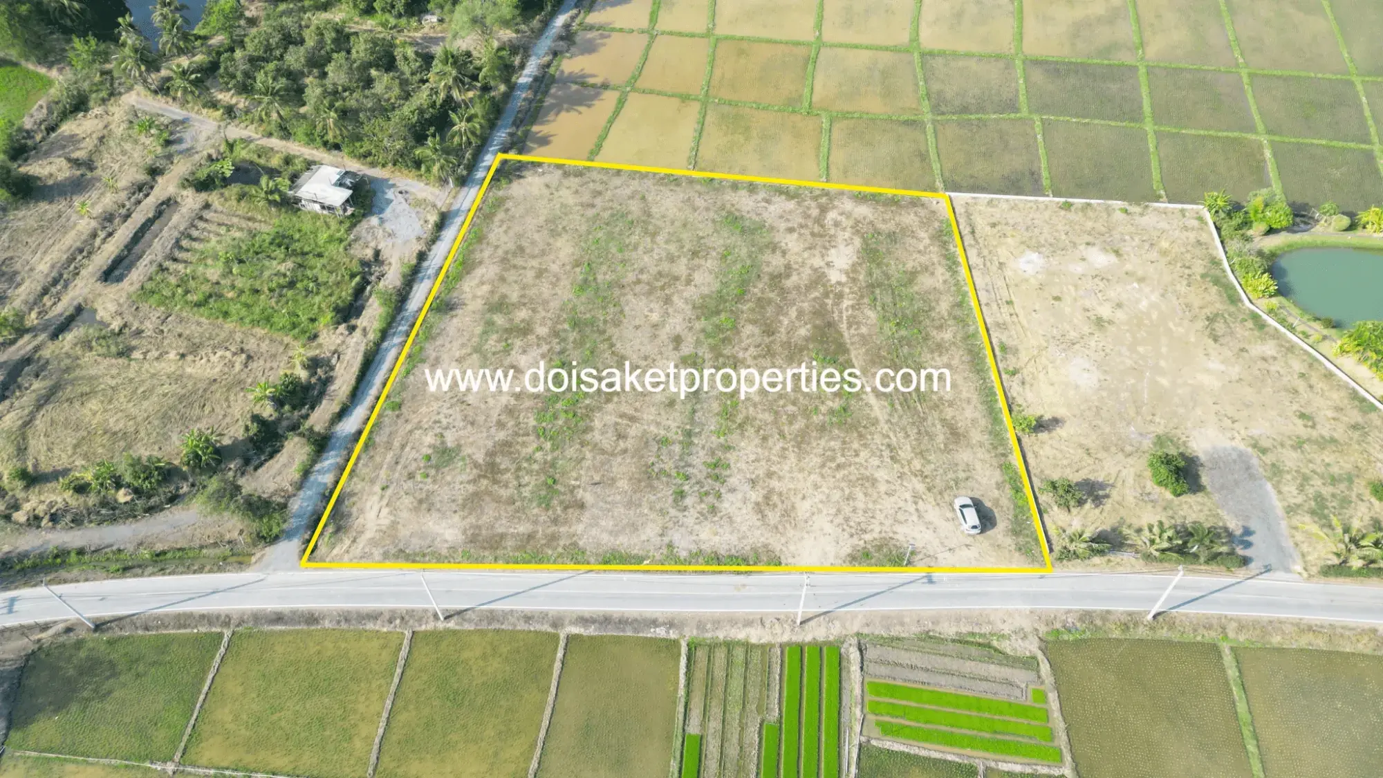 (LS402-03) Scenic Plot of Land with Mountain and Rice Paddy Views in Pa Pong, Doi Saket, Chiang Mai