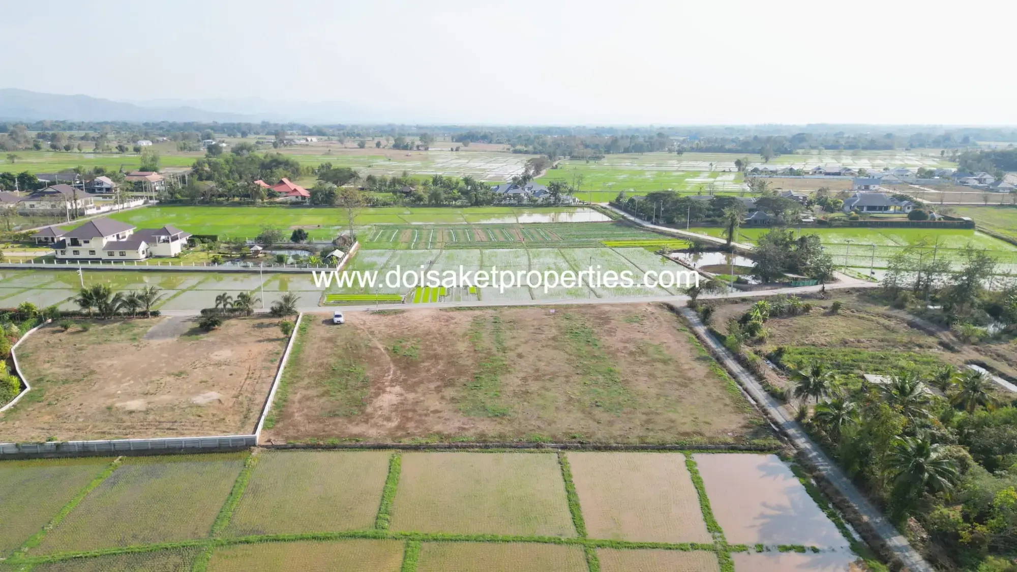 (LS402-03) Scenic Plot of Land with Mountain and Rice Paddy Views in Pa Pong, Doi Saket, Chiang Mai