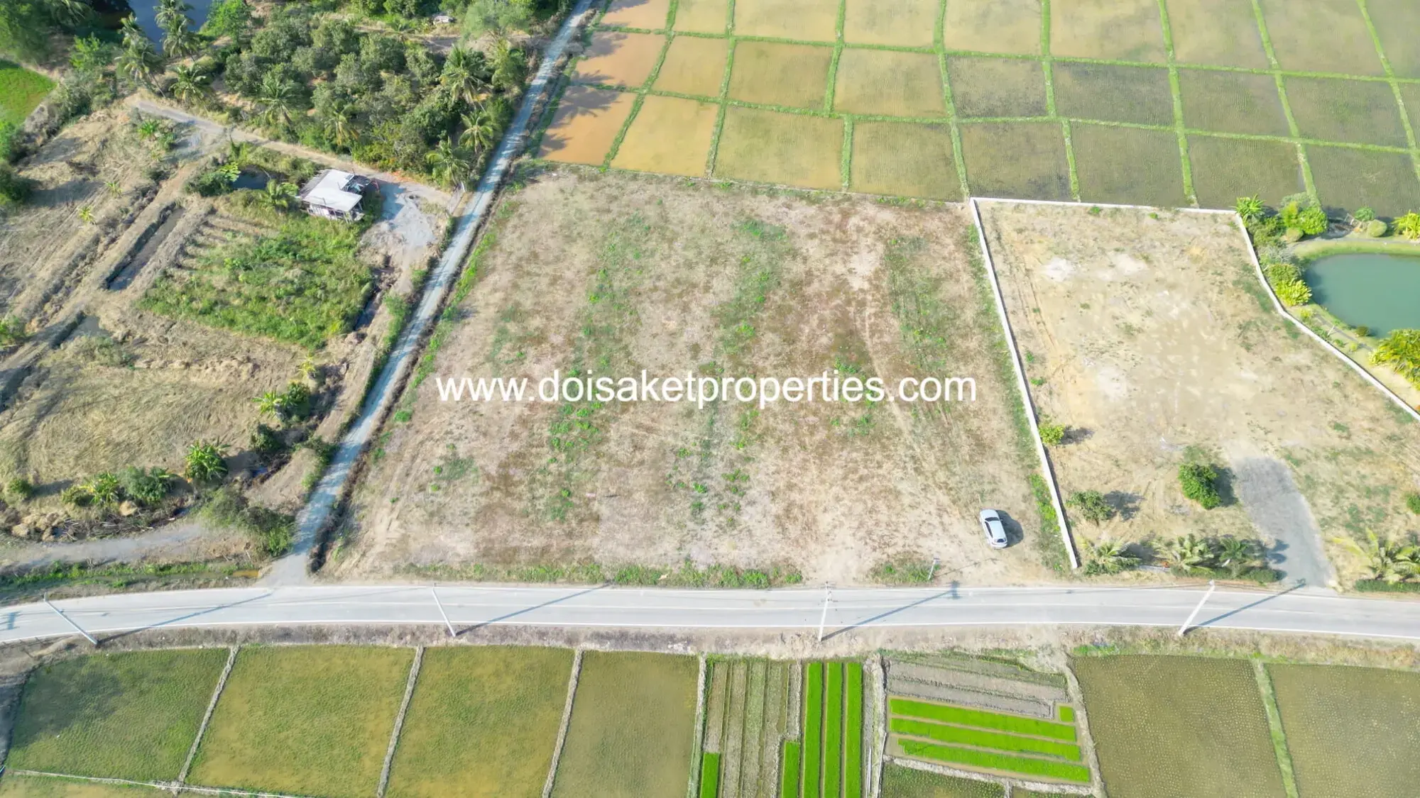 (LS402-03) Scenic Plot of Land with Mountain and Rice Paddy Views in Pa Pong, Doi Saket, Chiang Mai