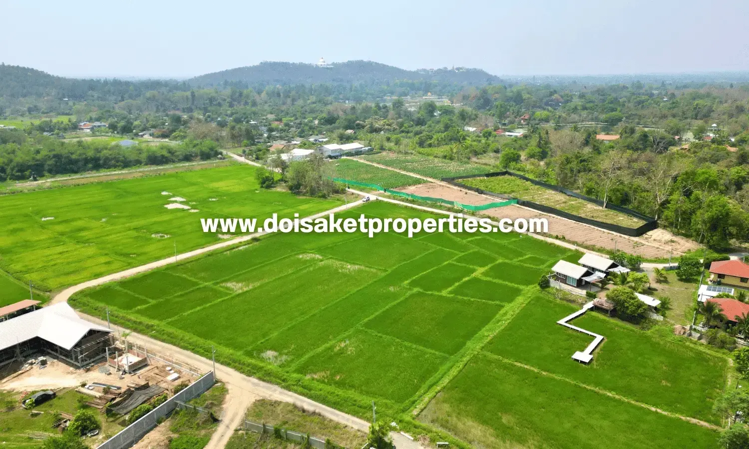 (LS405-07) Scenic 7+ Rai Plot of Land with Mountain and Rice Paddy Views for Sale in Choeng Doi, Doi Saket, Chiang Mai