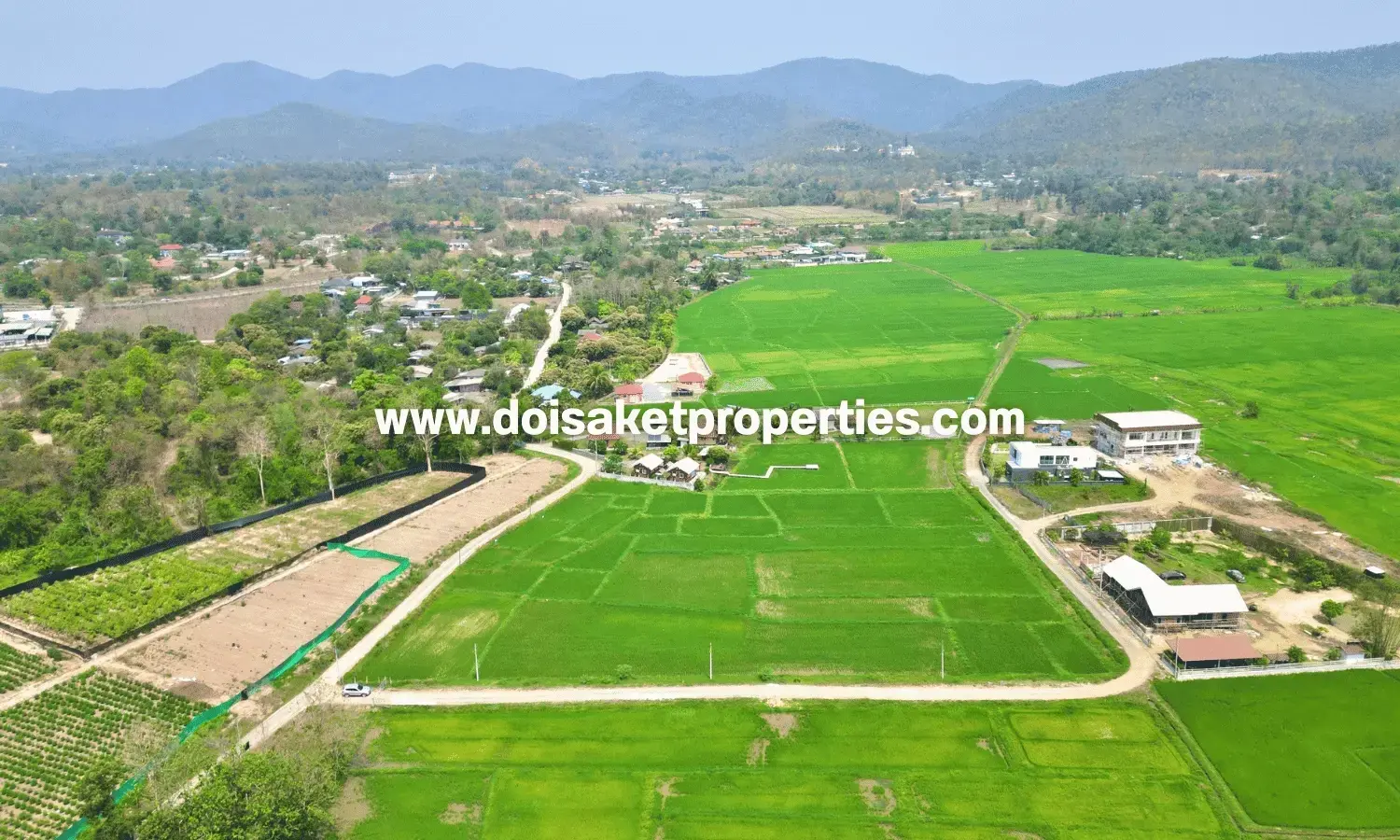 (LS405-07) Scenic 7+ Rai Plot of Land with Mountain and Rice Paddy Views for Sale in Choeng Doi, Doi Saket, Chiang Mai