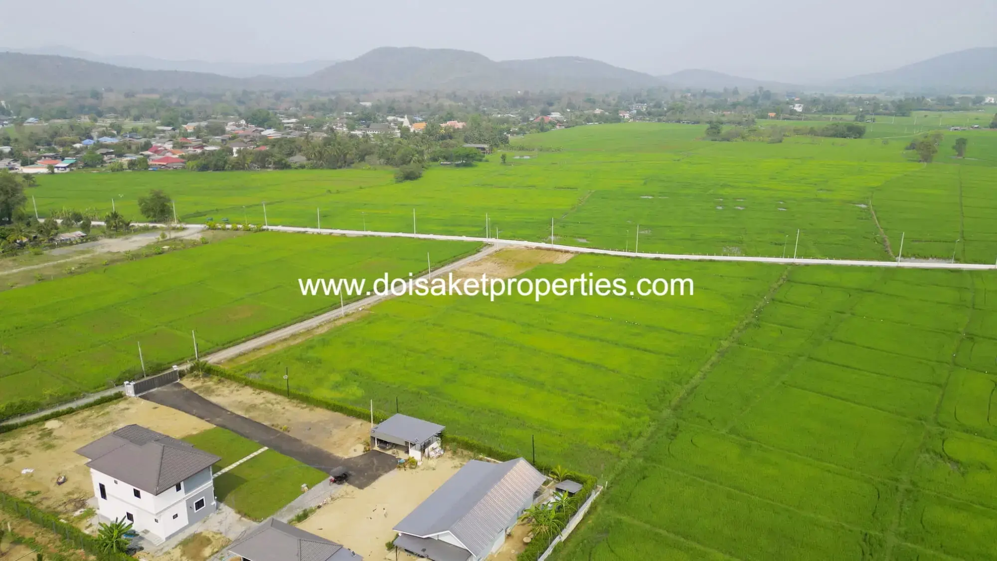(LS407-06) Scenic ~6 Rai Plot of Land with Expansive Rice Fields, Stunning Mountain Views, and a Peaceful Atmosphere for Sale in Pa Pong, Doi Saket, Chiang Mai