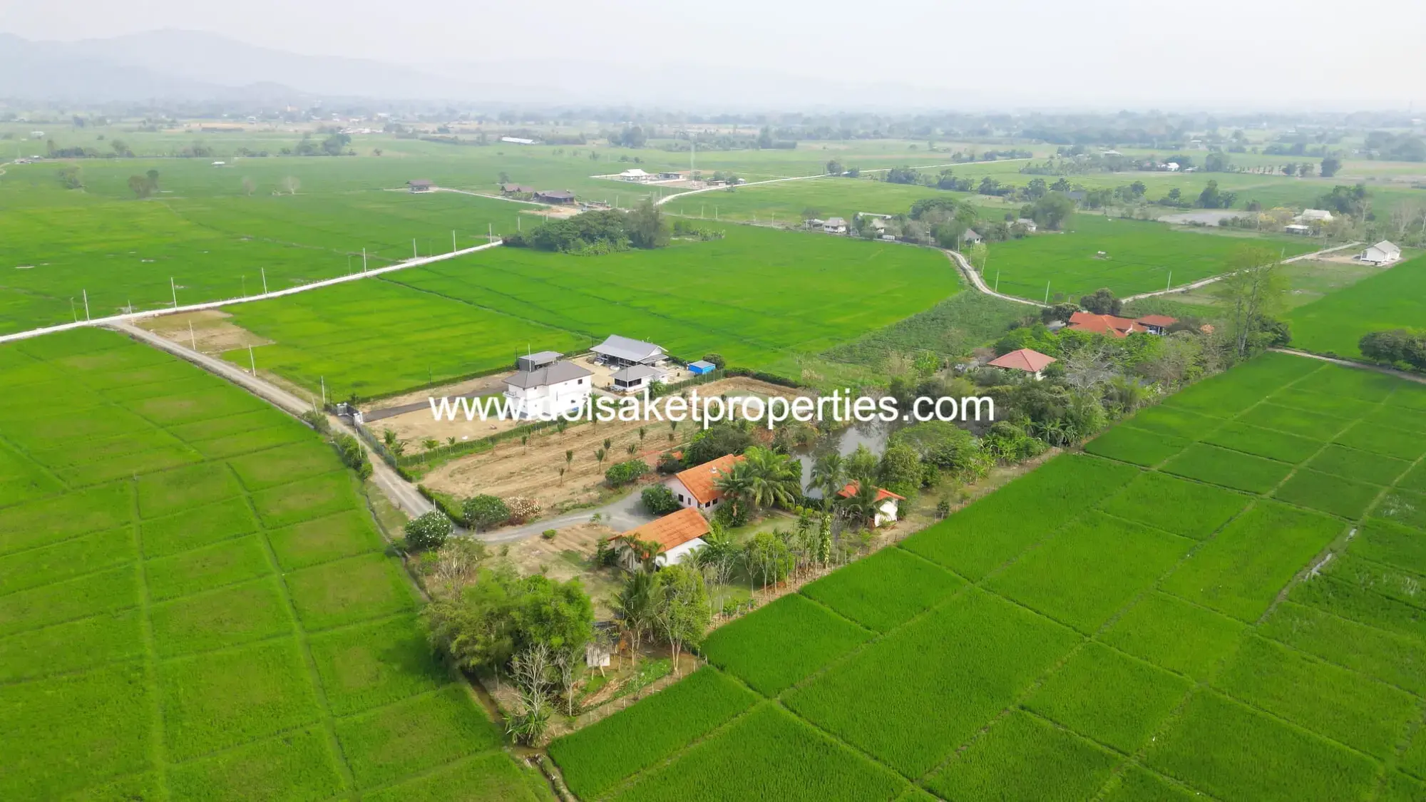 (LS406-04) Peaceful 4+ Rai Plot of Land with Homes and Mountain Views for Sale in Pa Pong, Doi Saket