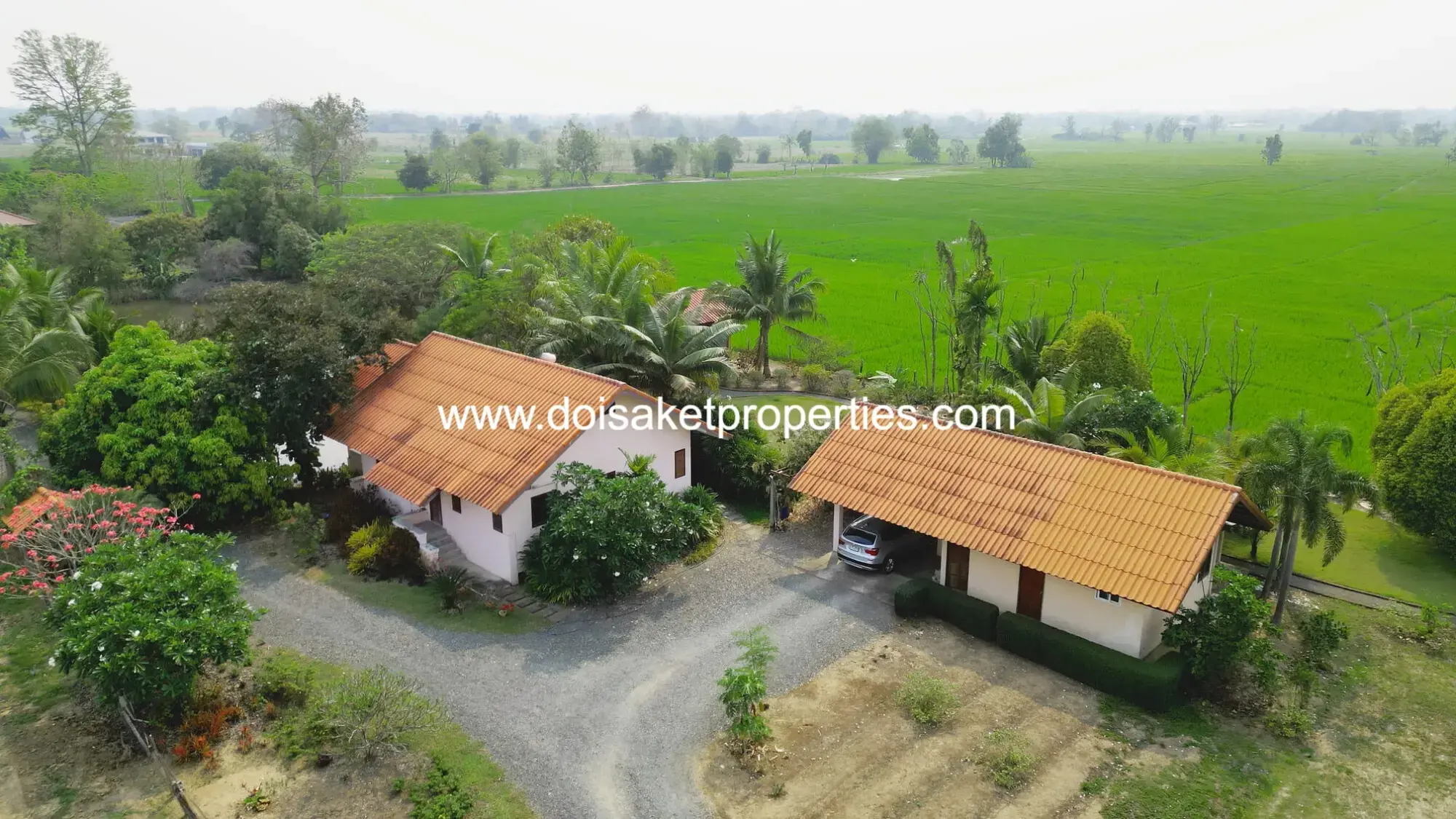 (LS406-04) Peaceful 4+ Rai Plot of Land with Homes and Mountain Views for Sale in Pa Pong, Doi Saket