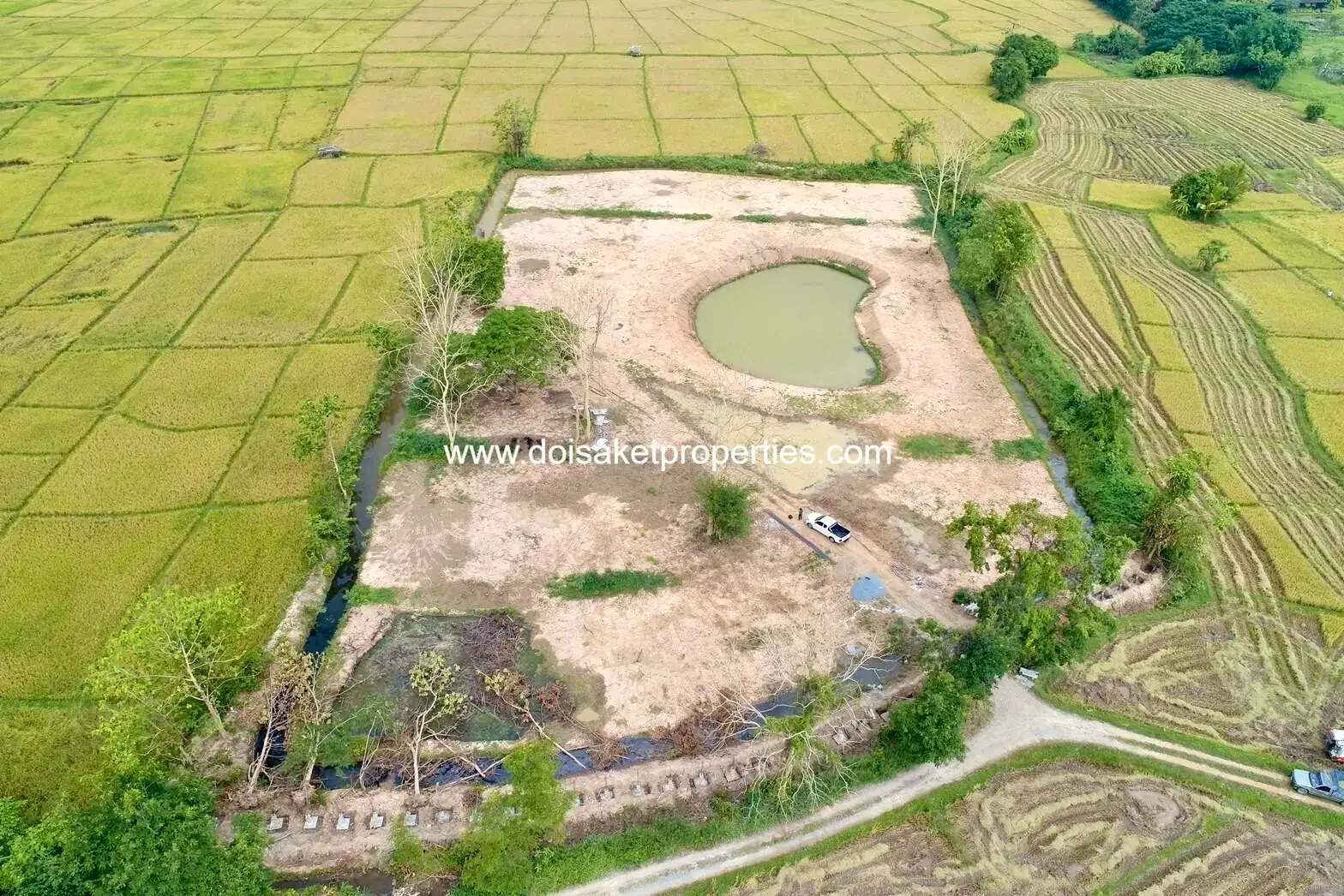 (LS412-08) Scenic 8+ Rai Land in the Countryside with Mountain &amp; Rice Field Views for Sale in Luang Nuea, Doi Saket, Chiang Mai