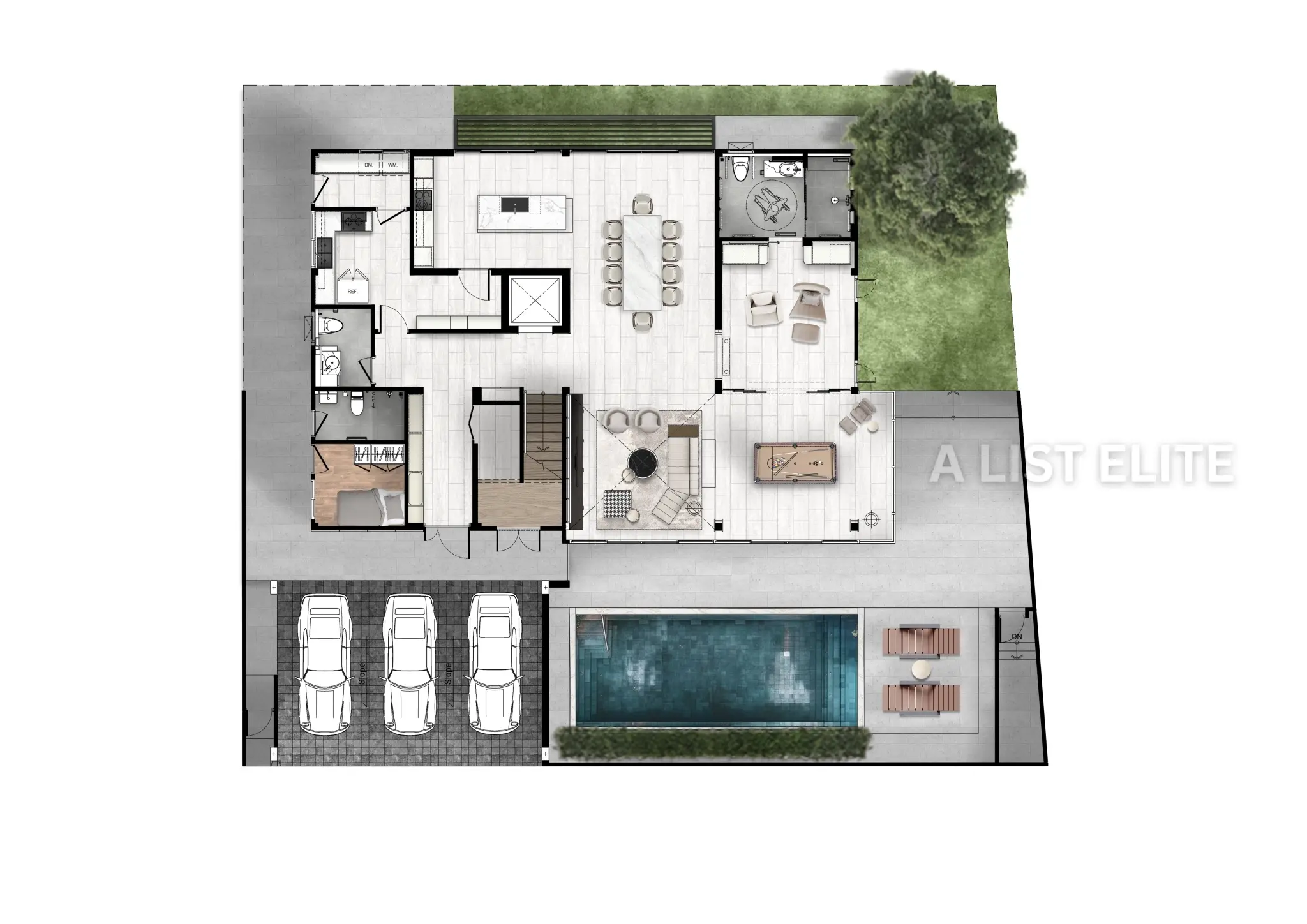 วิลล่า 4 ห้องนอน 6 ห้องน้ำ พื้นที่ใช้สอย 580 ตร.ม. ที่ Veera Grand Pattaya