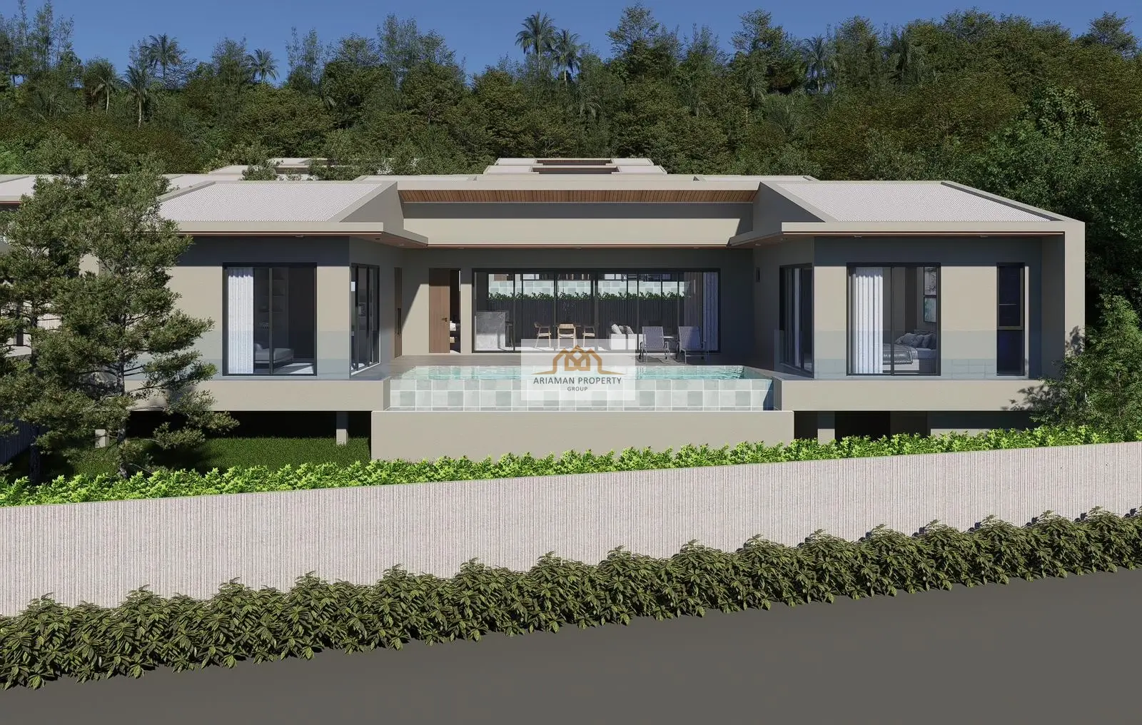 Modern Single-Story Villa with Private Pool and Lush Garden in Maenam, Ko Samui