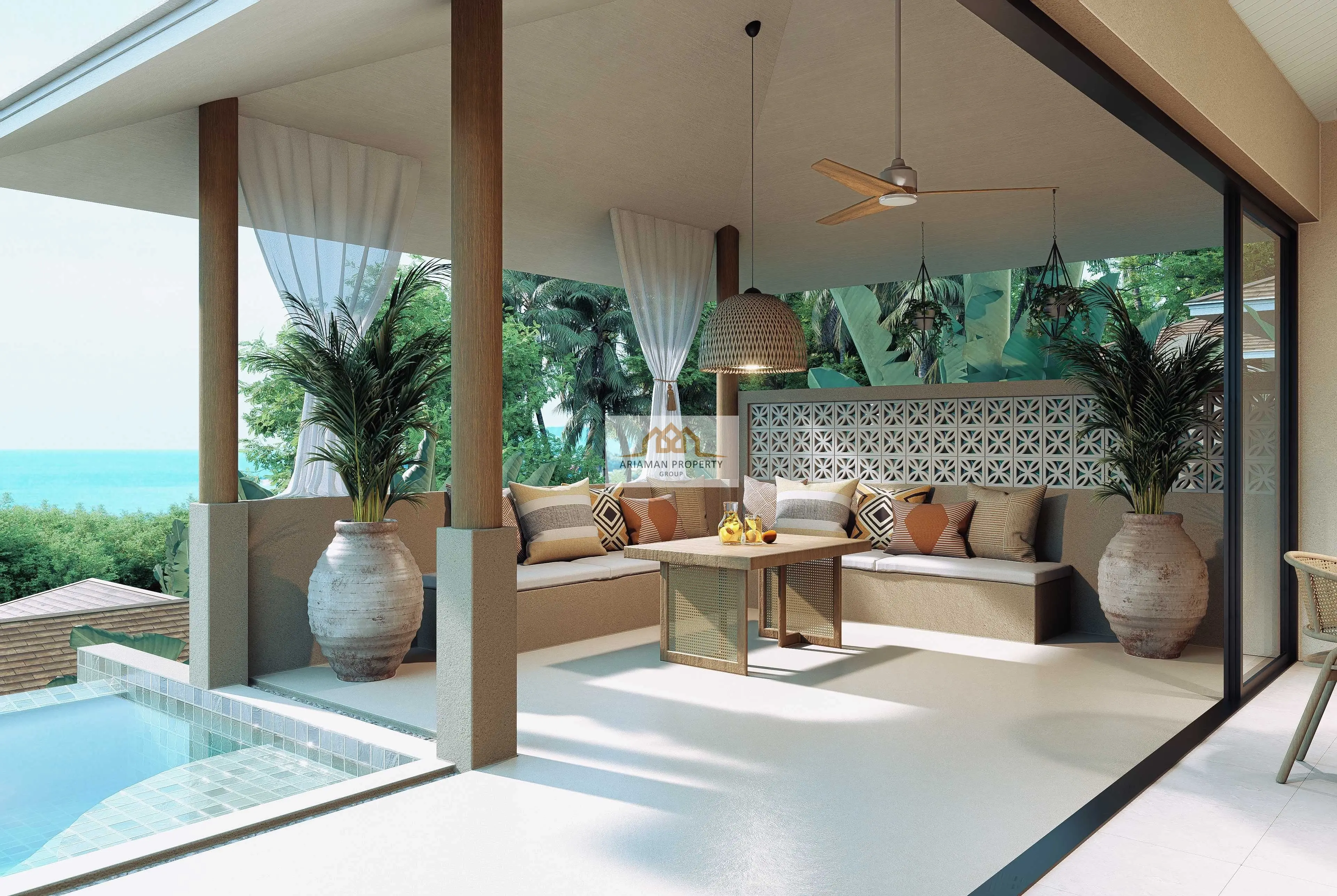 Seaview Two-Story Villa with Private Infinity Pool in Secluded Lamai Hillside
