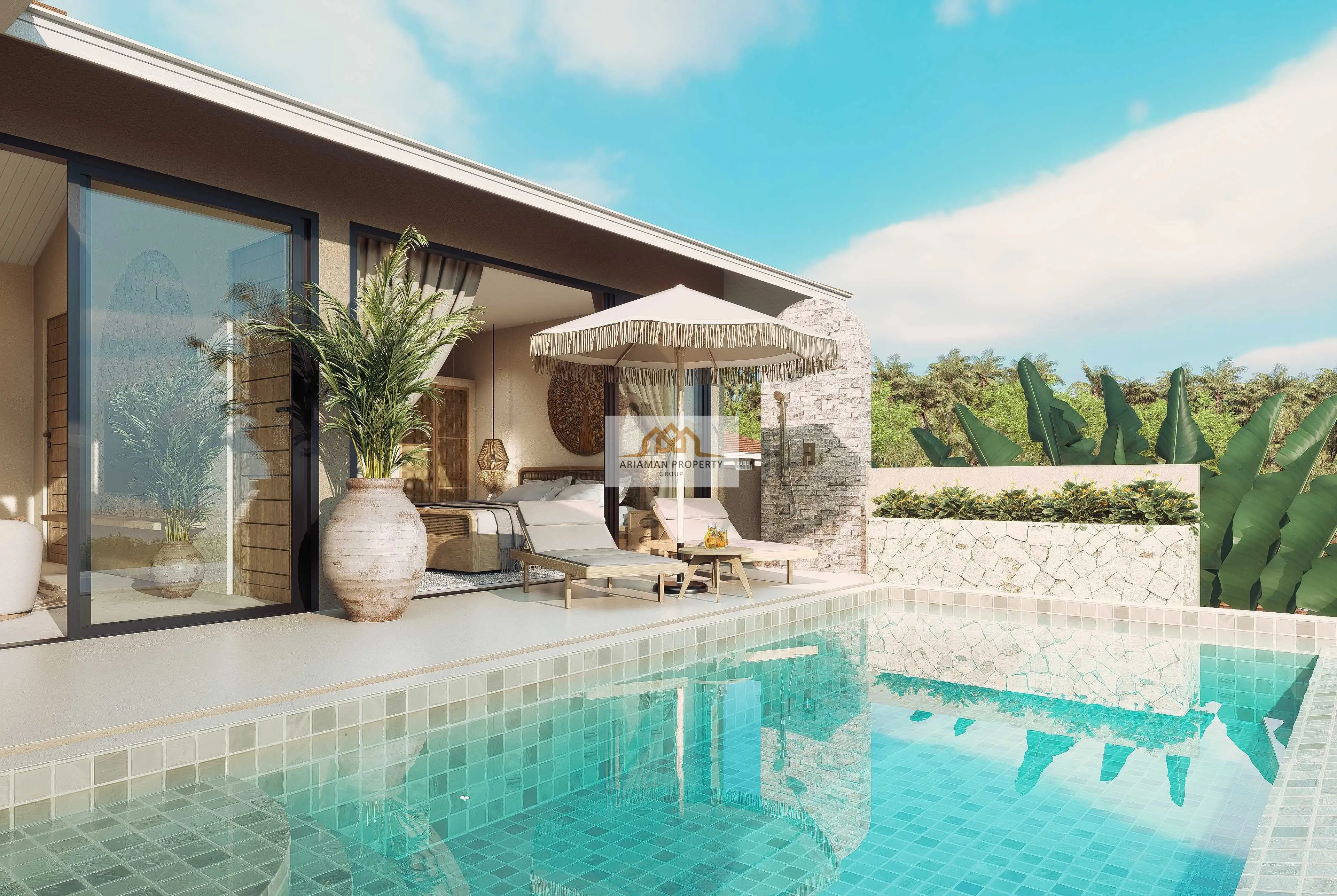 Seaview Two-Story Villa with Private Infinity Pool in Secluded Lamai Hillside