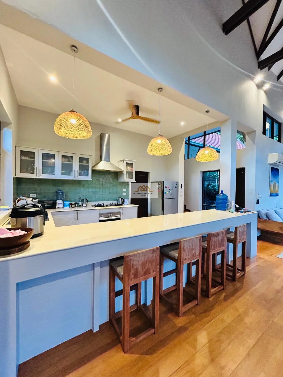 Spacious 4-Bedroom Villa with Curved Pool and Mountain Views in Bantai