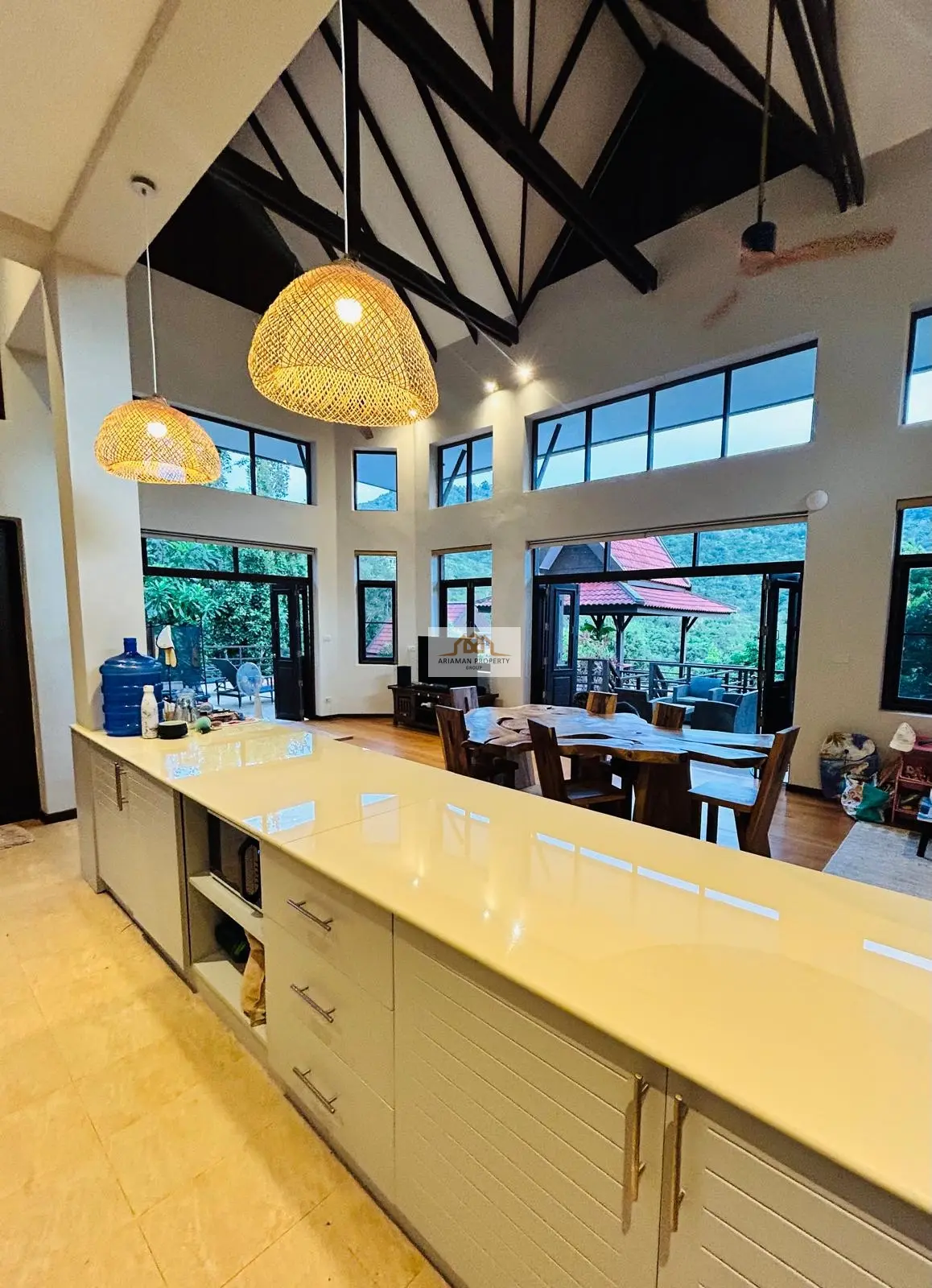 Spacious 4-Bedroom Villa with Curved Pool and Mountain Views in Bantai