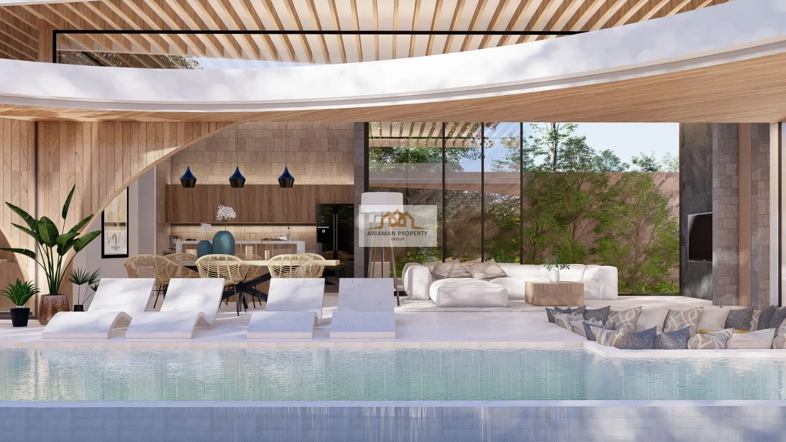Modern Single-Story Off-Plan Home with Pool and Rooftop Garden in Bang Kao