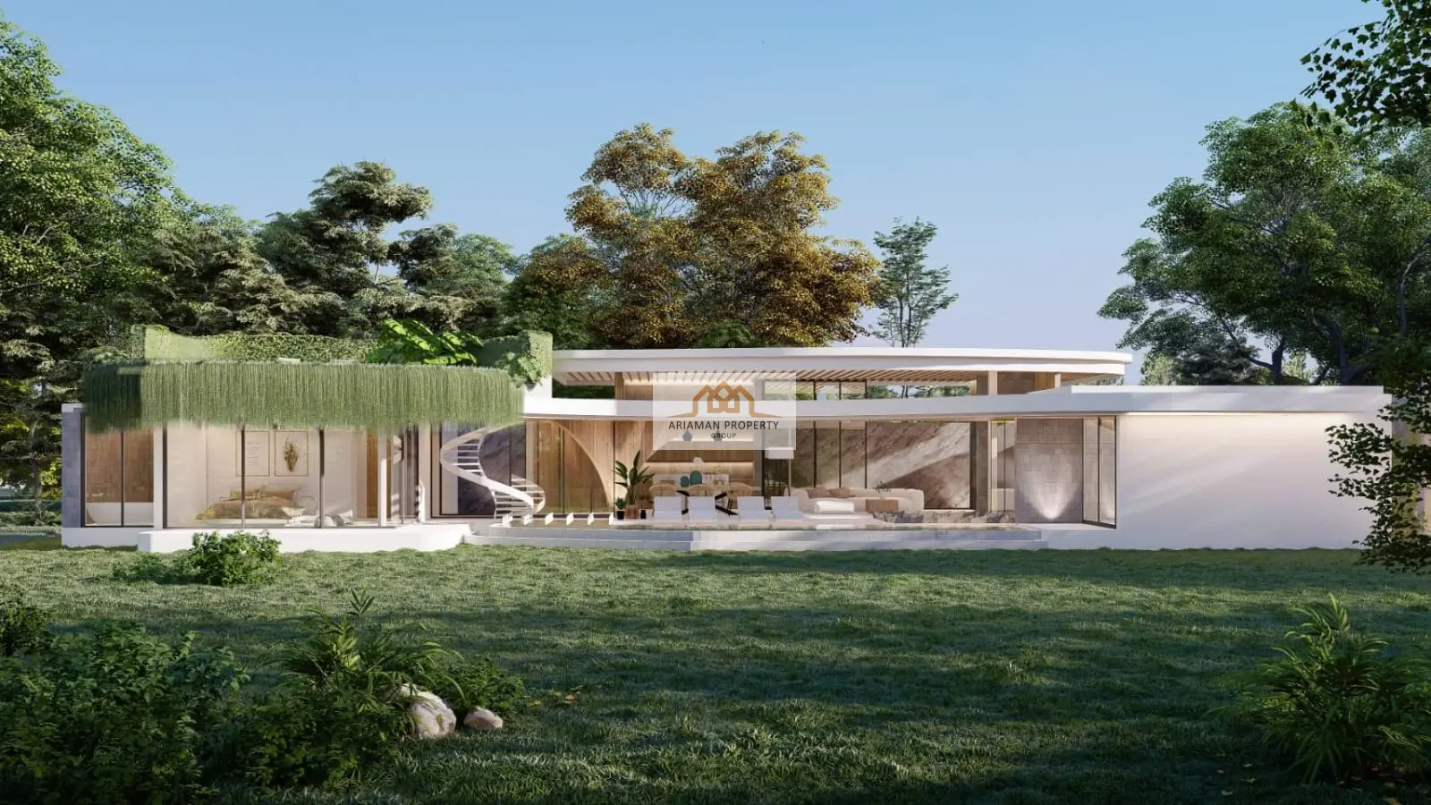 Modern Single-Story Off-Plan Home with Pool and Rooftop Garden in Bang Kao
