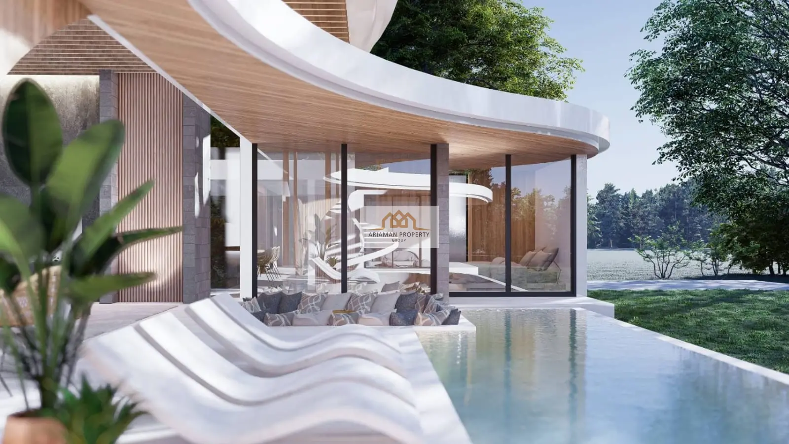 Modern Single-Story Off-Plan Home with Pool and Rooftop Garden in Bang Kao
