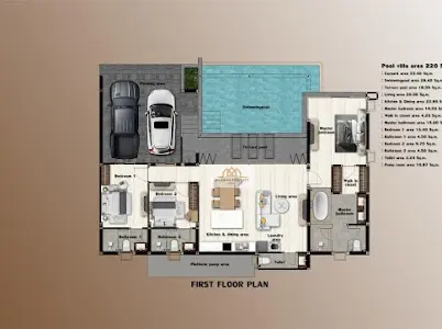 บ้านแบบออฟแผนขนาด 3 ห้องนอนกว้างขวางพร้อมสระว่ายน้ำส่วนตัวในบ่อผุด เกาะสมุย