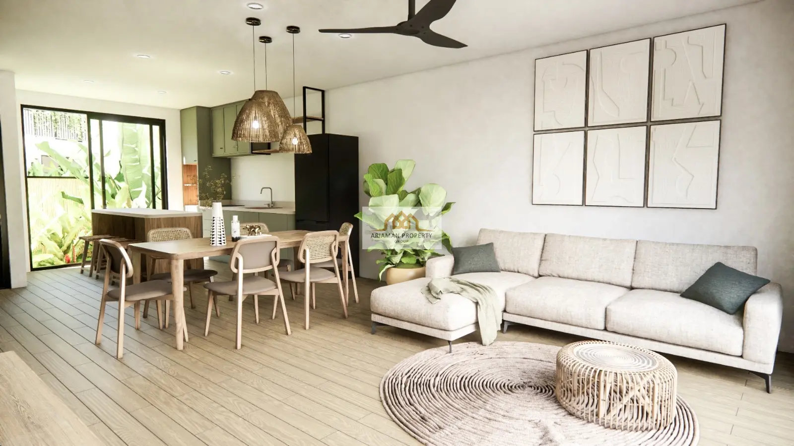 บ้านแปลนล่วงหน้าสมัยใหม่ 1 ห้องนอนพร้อมสนามกีฬาเอกชนในหมาเร็ด เกาะสมุย
