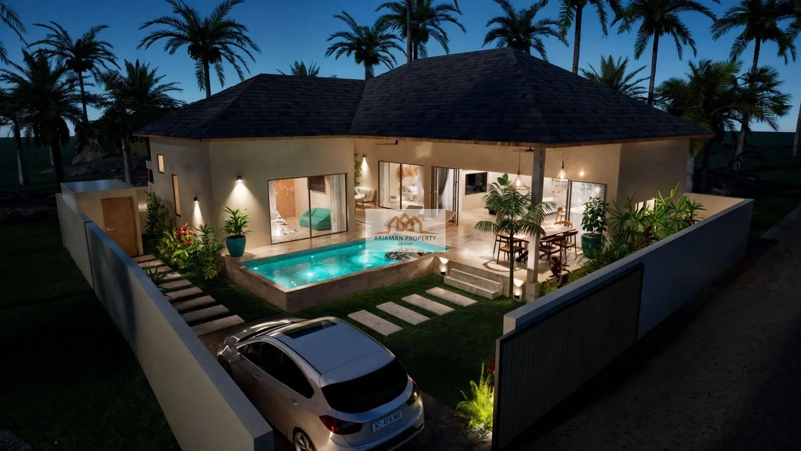 Single-Story 2-Bedroom Home with Private Pool in Lamai, Ko Samui
