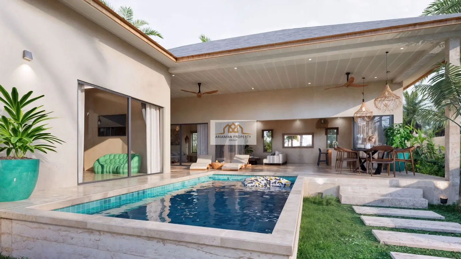 Single-Story 2-Bedroom Home with Private Pool in Lamai, Ko Samui