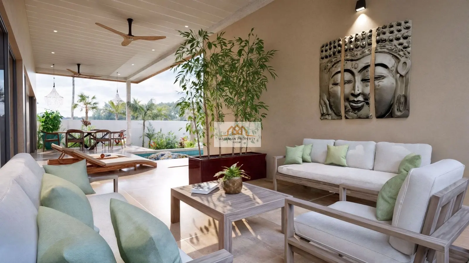 Single-Story 2-Bedroom Home with Private Pool in Lamai, Ko Samui