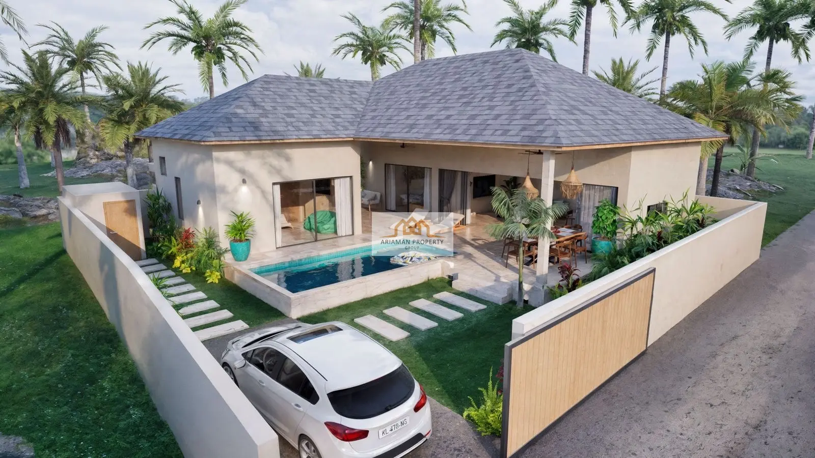 Single-Story 2-Bedroom Home with Private Pool in Lamai, Ko Samui