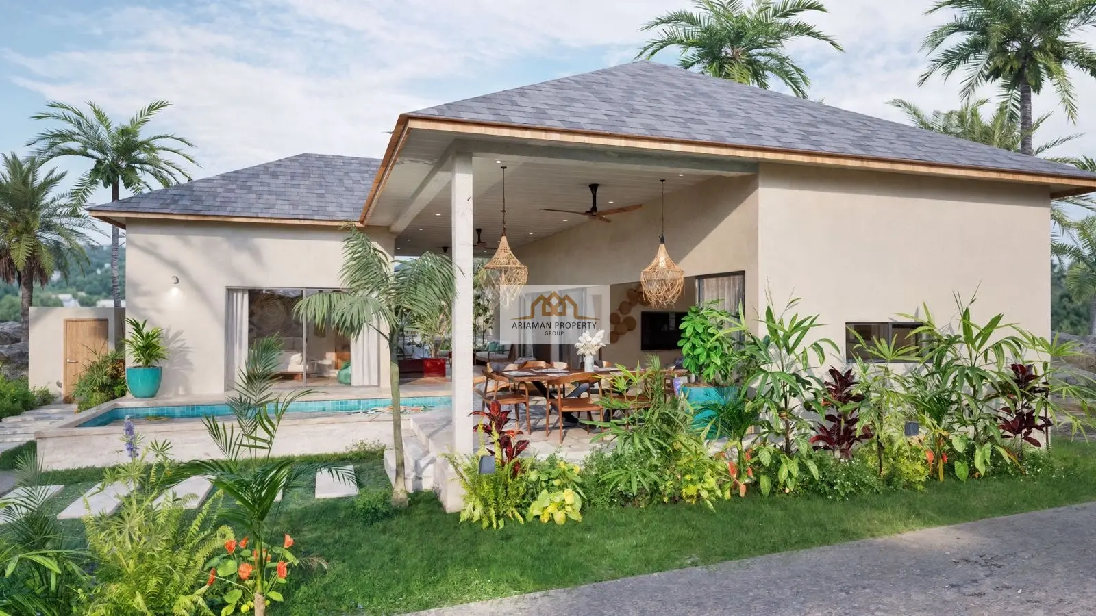 Single-Story 2-Bedroom Home with Private Pool in Lamai, Ko Samui