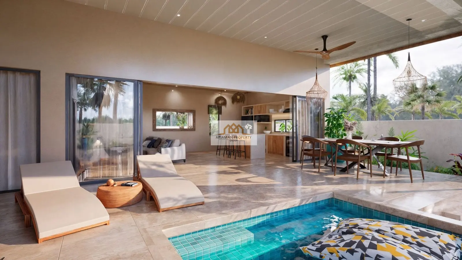 Single-Story 2-Bedroom Home with Private Pool in Lamai, Ko Samui