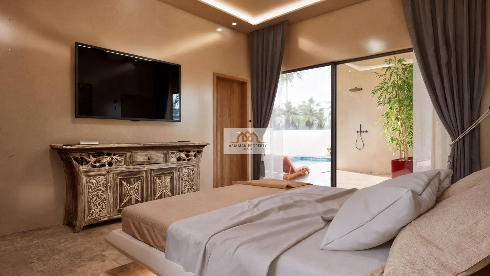 Single-Story 2-Bedroom Home with Private Pool in Lamai, Ko Samui