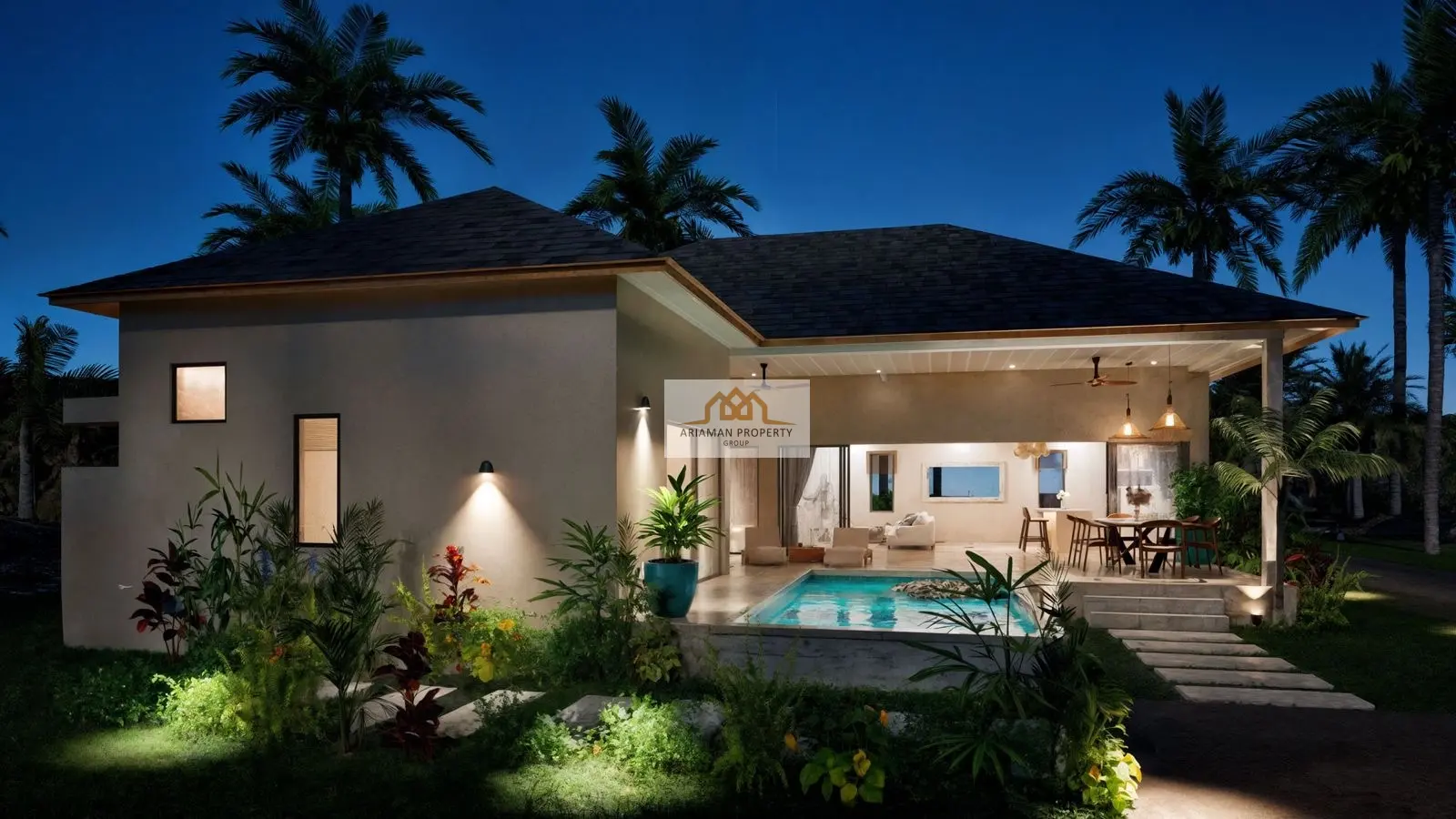 Single-Story 2-Bedroom Home with Private Pool in Lamai, Ko Samui