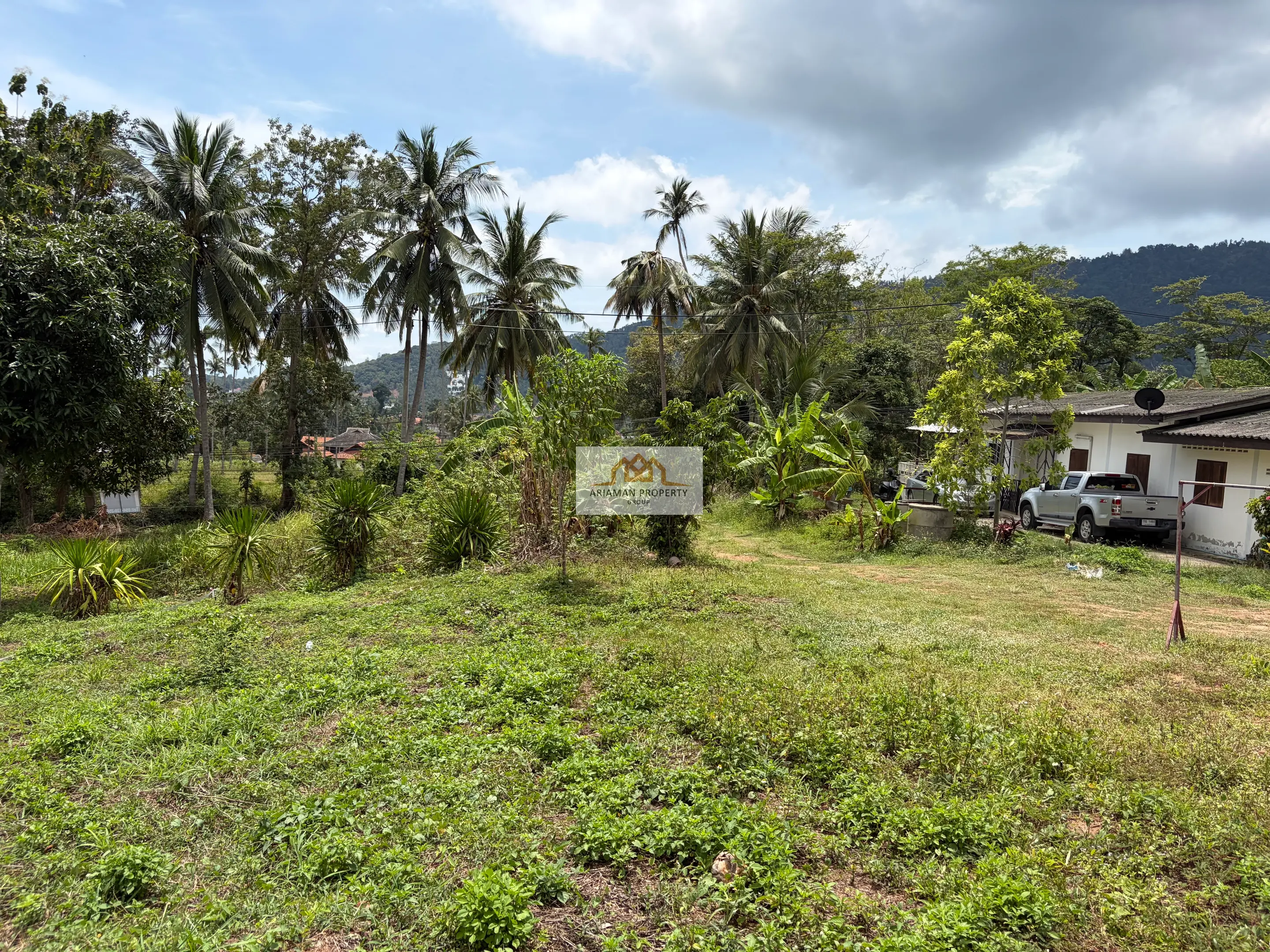 Spacious 320 sqm Freehold Land with Lush Greenery and Mountain Views in Maret, Ko Samui