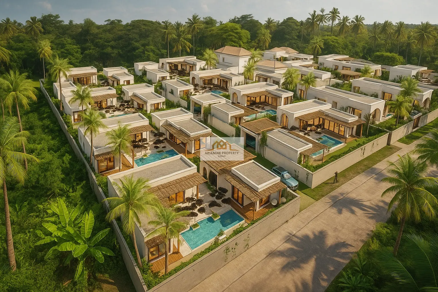 วิลล่าสมัยใหม่ 3 ห้องนอน พร้อมสระว่ายน้ำส่วนตัวในแม่น้ำ เกาะสมุย