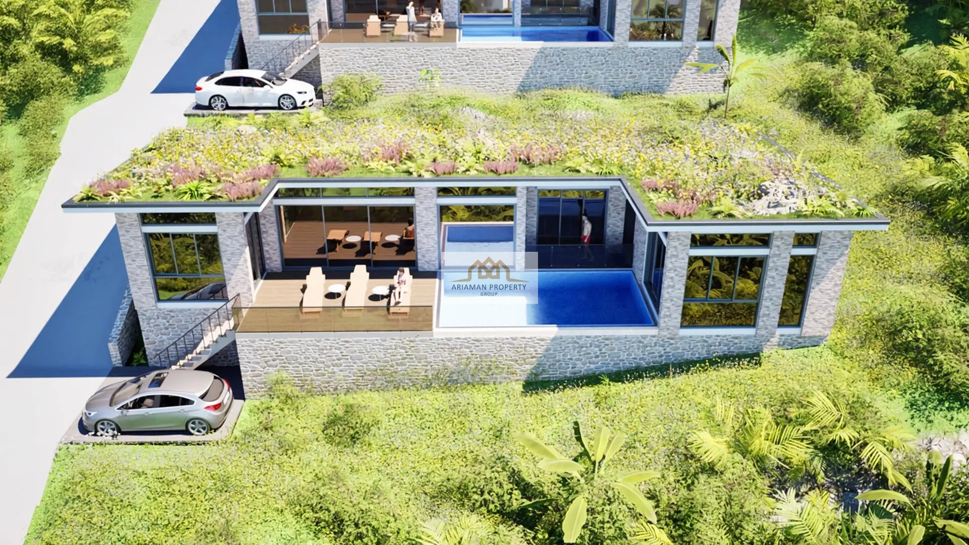 บ้านชั้นเดียวสไตล์โมเดิร์นพร้อมวิวที่สวยงามและสระว่ายน้ำส่วนตัวในมะเร็ต เกาะสมุย