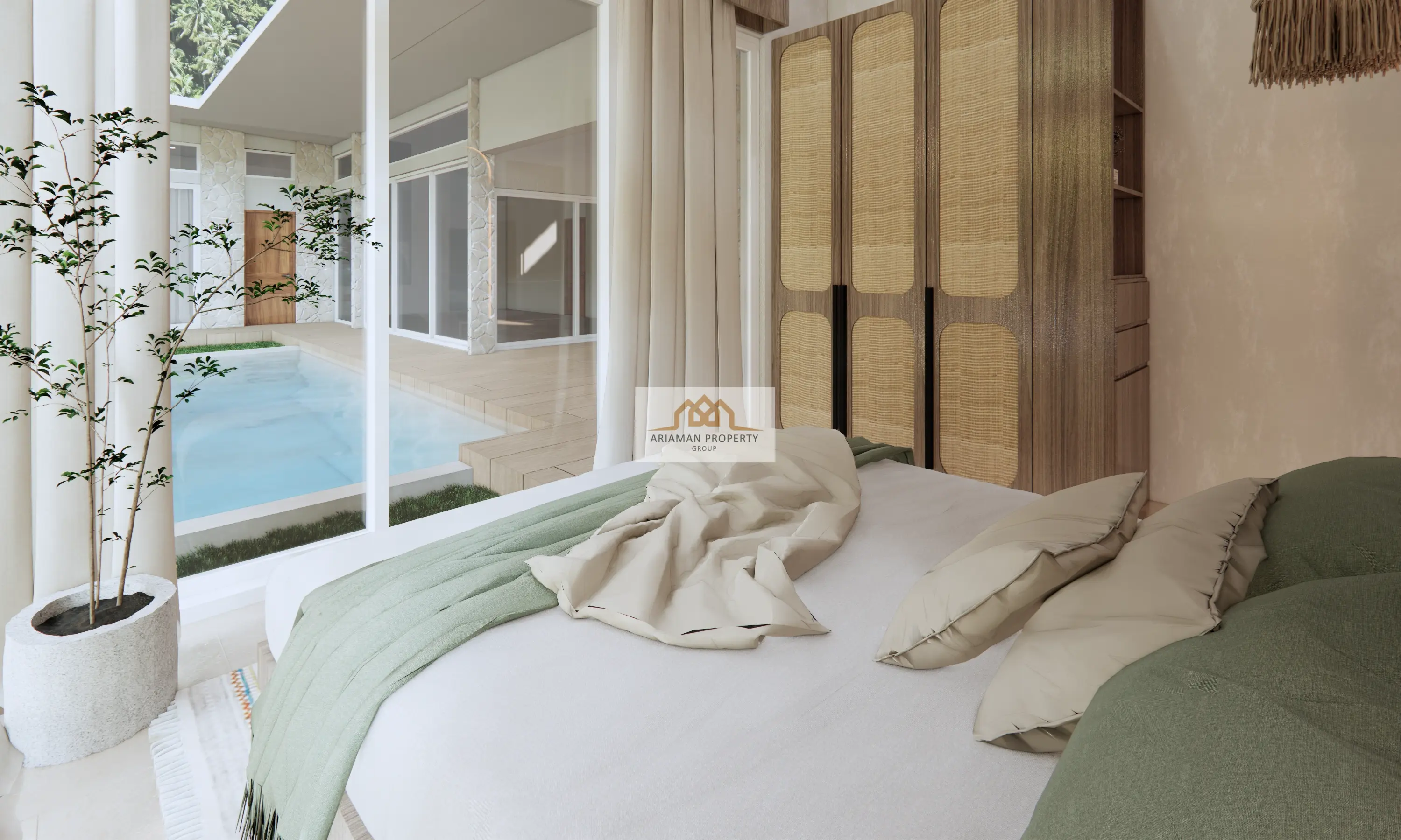 บ้านชั้นเดียวสไตล์โมเดิร์นพร้อมวิวที่สวยงามและสระว่ายน้ำส่วนตัวในมะเร็ต เกาะสมุย