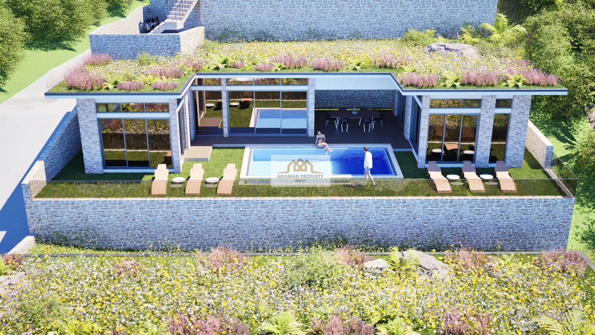 บ้านชั้นเดียวสไตล์โมเดิร์นพร้อมวิวที่สวยงามและสระว่ายน้ำส่วนตัวในมะเร็ต เกาะสมุย