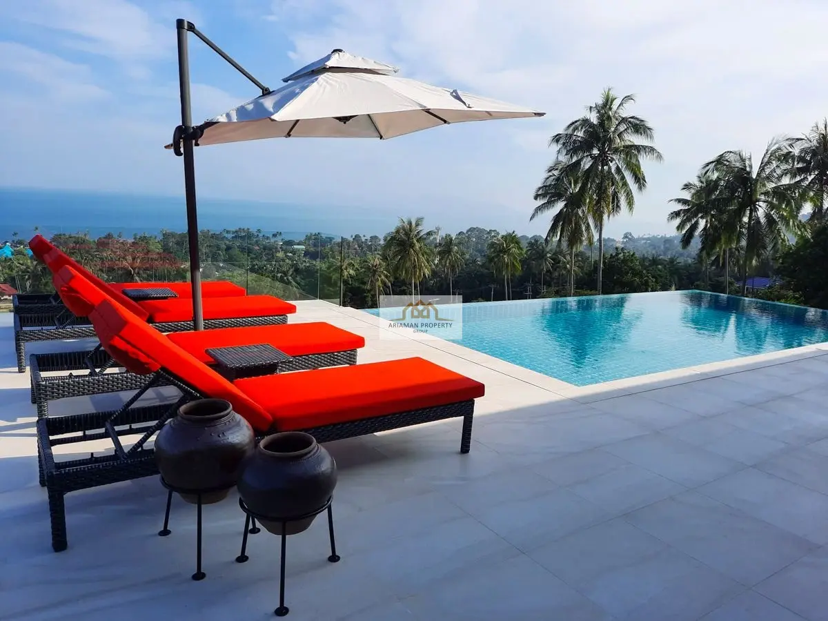 Spacious 3-Bedroom Freehold Villa with Infinity Pool and Ocean View in Bangpor 