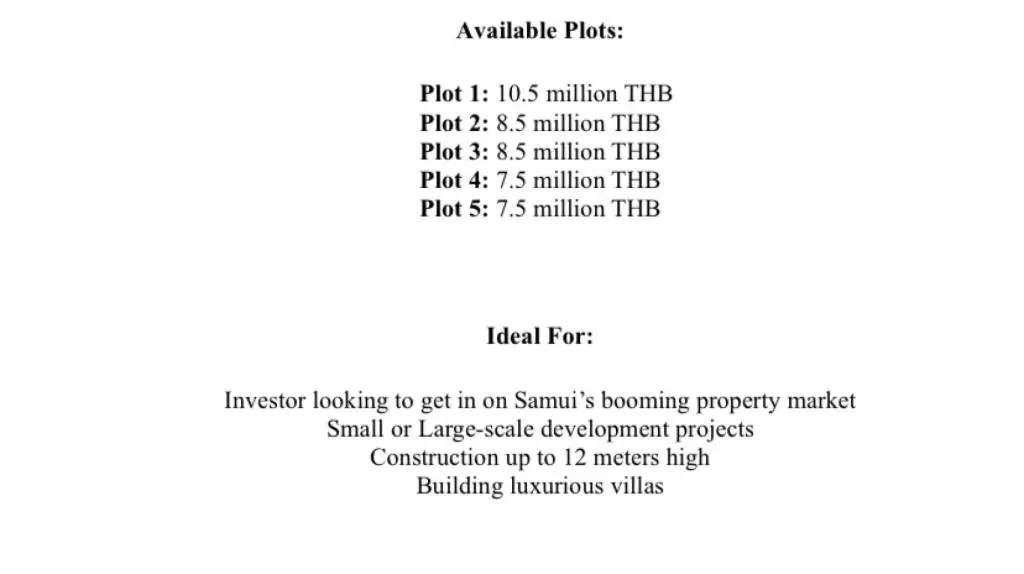 
    1 Rai Prime Land Opportunity in Plai Laem, Ko Samui
  