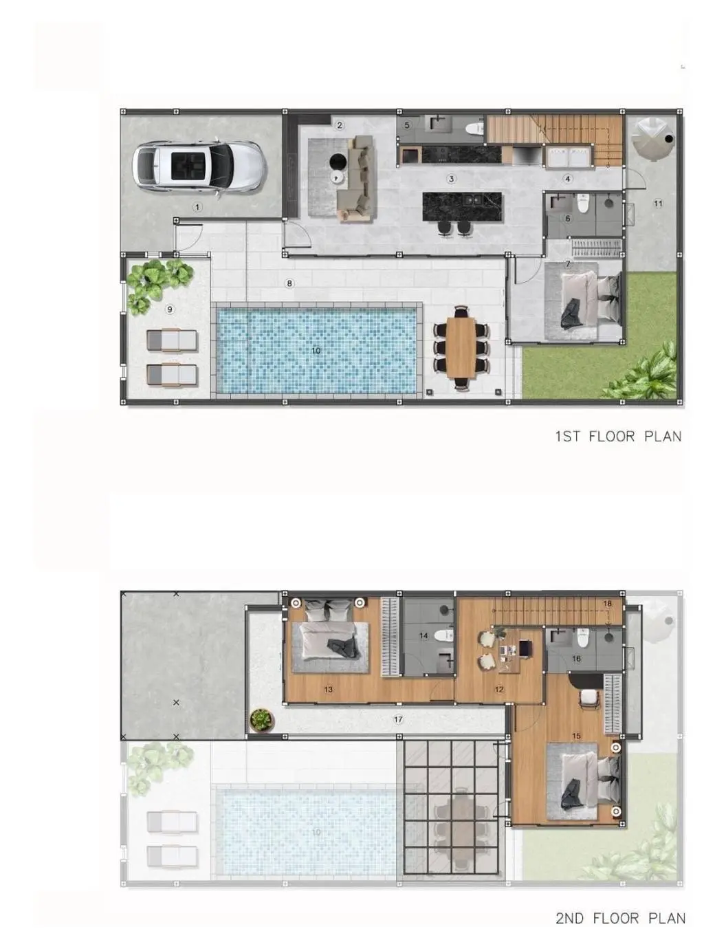 วิลล่าสมัยใหม่ 3 ห้องนอนในละไม, เกาะสมุย