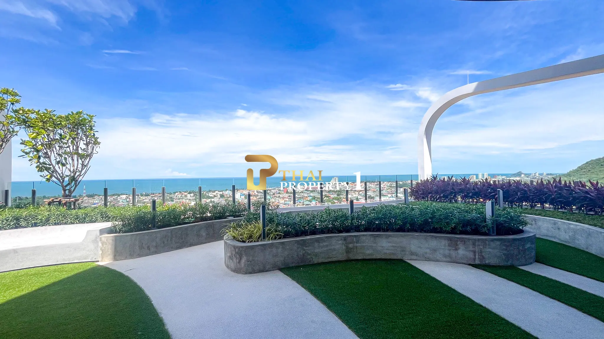 New 2-Bedroom Facing Stunning Ocean & City Views on 10th Floor At Blue Whale Condo Hua Hin