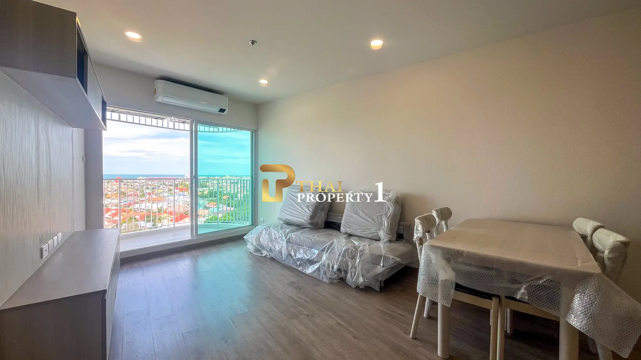 New 2-Bedroom Facing Stunning Ocean & City Views on 10th Floor At Blue Whale Condo Hua Hin