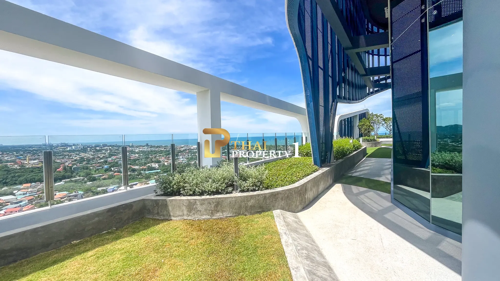 New 2-Bedroom Facing Stunning Ocean & City Views on 10th Floor At Blue Whale Condo Hua Hin