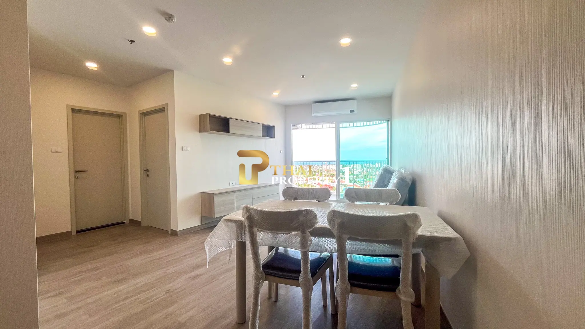 New 2-Bedroom Facing Stunning Ocean & City Views on 10th Floor At Blue Whale Condo Hua Hin
