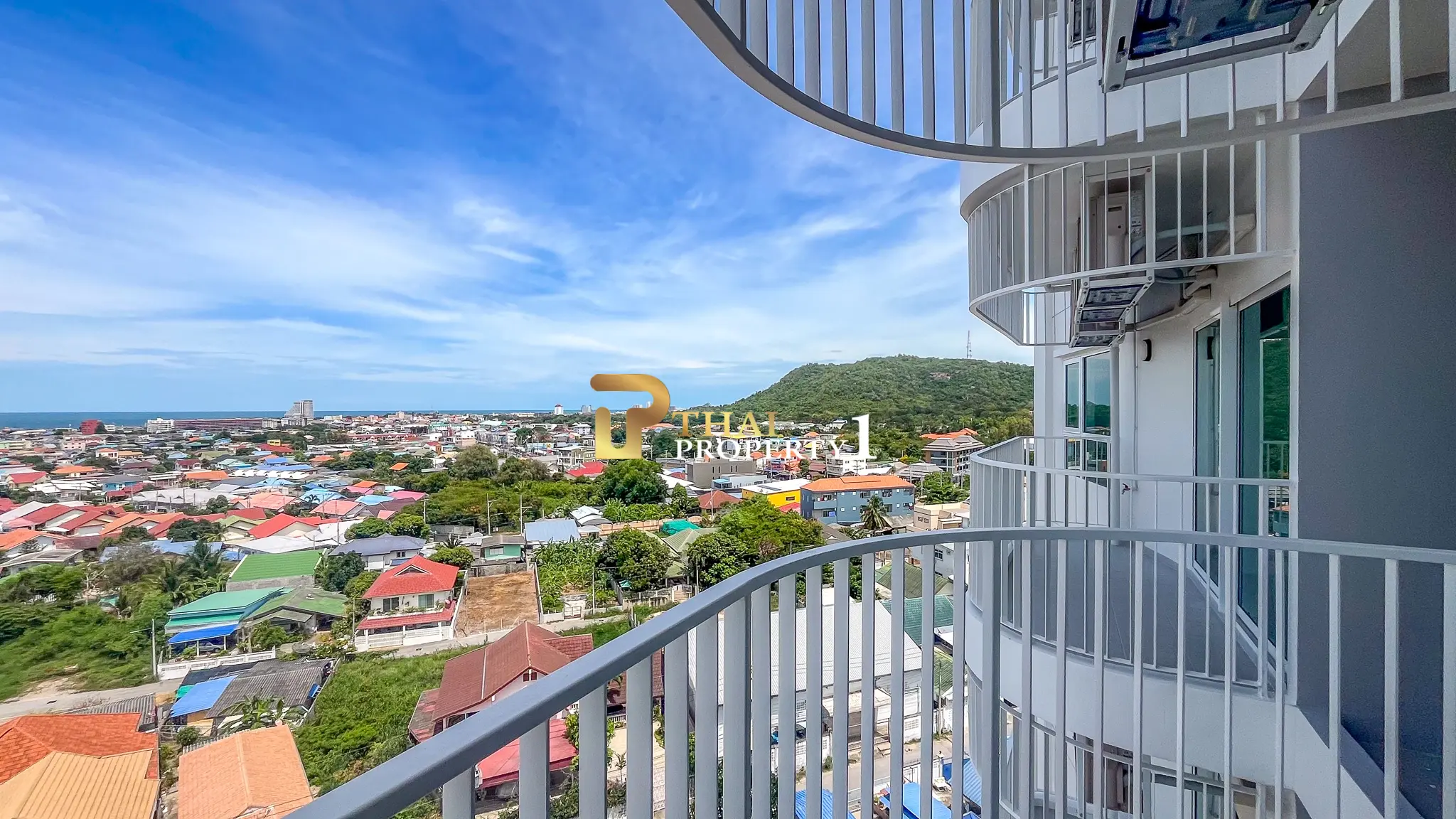 New 2-Bedroom Facing Stunning Ocean & City Views on 10th Floor At Blue Whale Condo Hua Hin